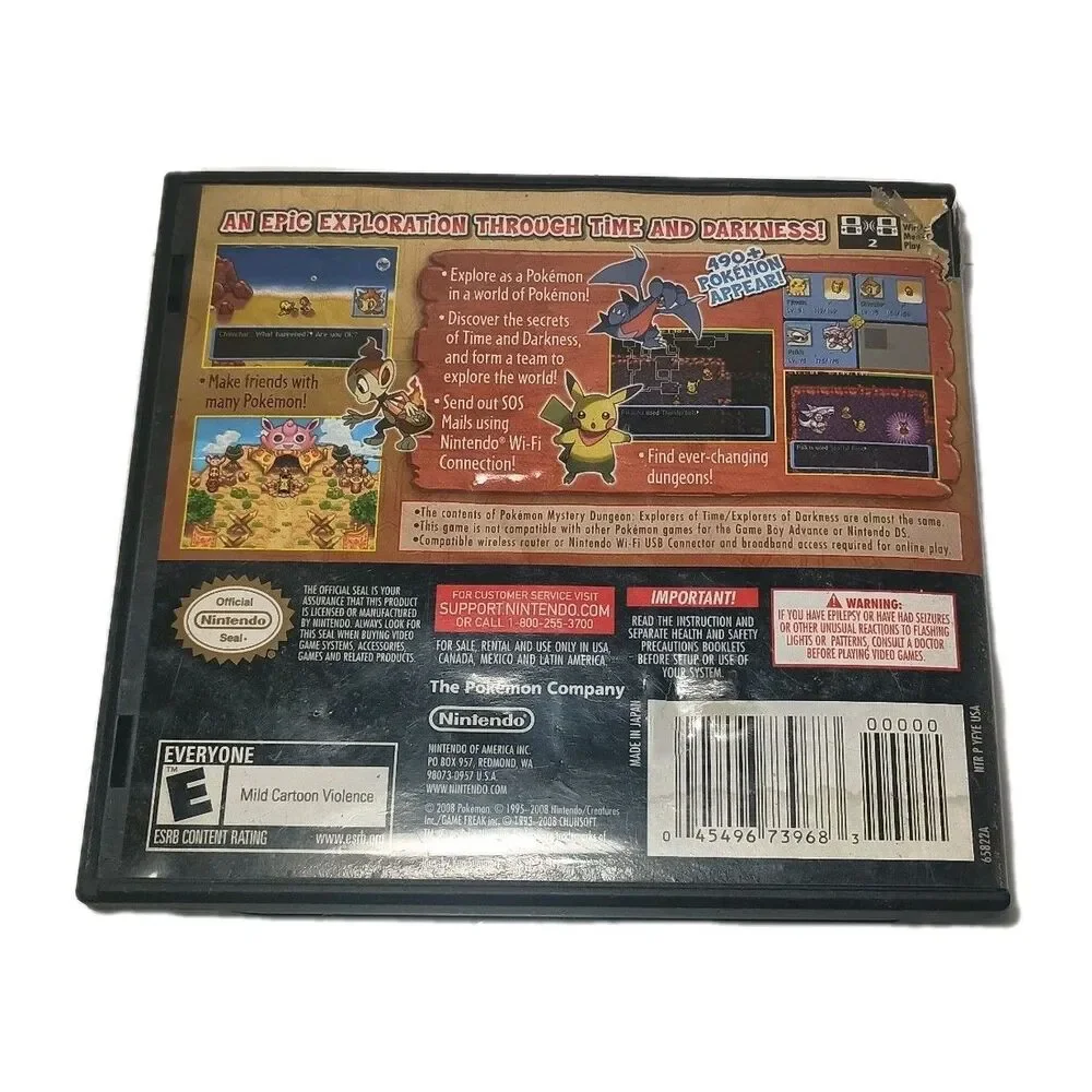 Pokemon Mystery Dungeon: Explorers of Darkness Nintendo DS USA 100% Complete CIB